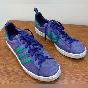 Adidas Campus Shoes Purple & Green (Energy Ink, Signal Green, Chalk) size 10.5
